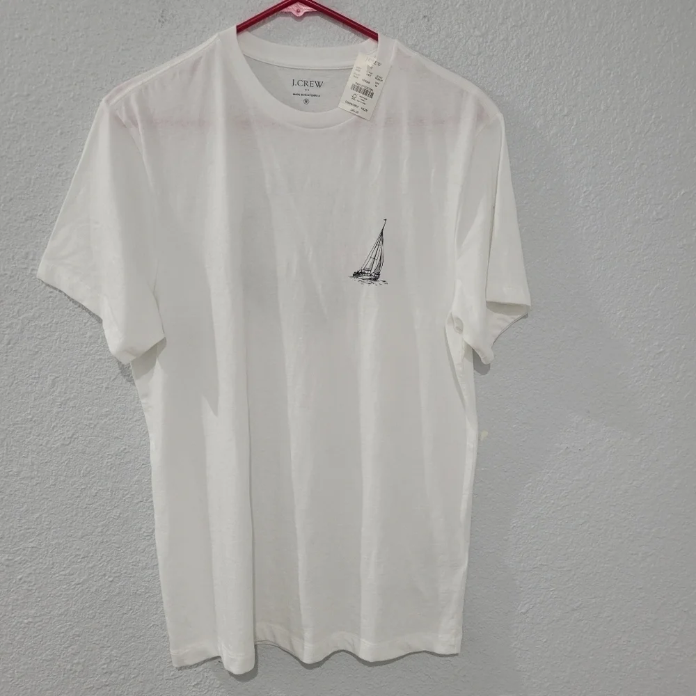 J Crew Cape Cod Sailing Sailboat Tee BQ018 SZ M NWT